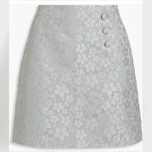**RARE** ALEXA CHUNG Floral Jacquard Mini Skirt Light Blue, Size UK 8 / US 4